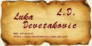 Luka Devetaković vizit kartica
